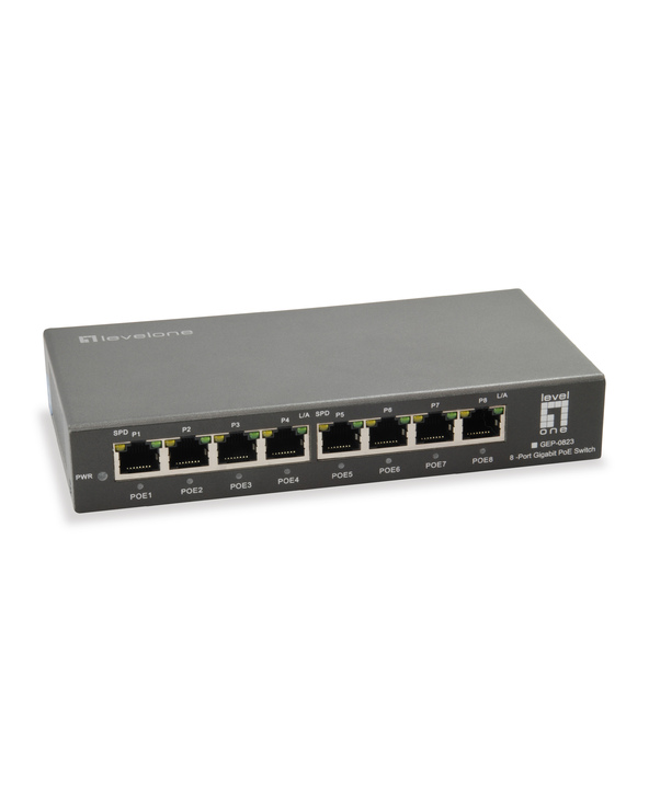 LevelOne GEP-0823 commutateur réseau Gigabit Ethernet (10/100/1000) Connexion Ethernet, supportant l'alimentation via ce port (P