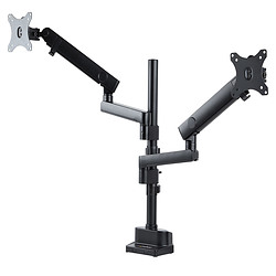 StarTech.com Support Double Écran PC - Bras Double Moniteur VESA - 32" 8kg - Empilables Verticalement - Porte 2 Écrans Hauteur R