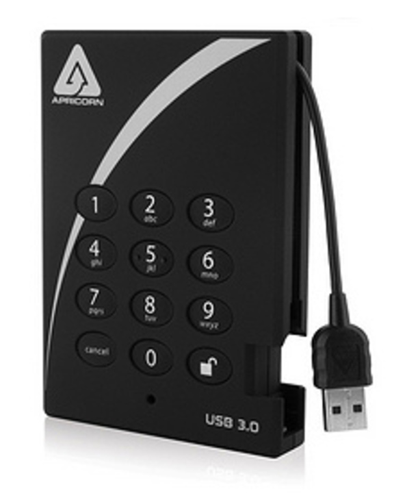 Apricorn Aegis Padlock Fortress 1TB disque dur externe 1 To Noir