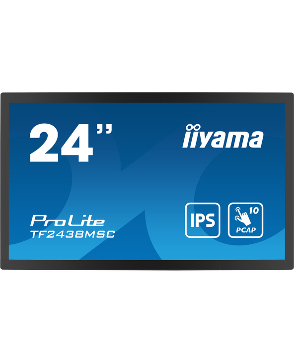 iiyama TF2438MSC-B1 affichage de messages Carte A numérique 61 cm (24") LED 600 cd/m² Full HD Noir Écran tactile
