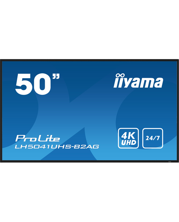 iiyama LH5041UHS-B2AG affichage de messages Écran plat de signalisation numérique 127 cm (50") LCD 500 cd/m² 4K Ultra HD Noir 24