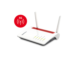 FRITZ!Box 6850 5G routeur sans fil Gigabit Ethernet Bi-bande (2,4 GHz / 5 GHz) Noir, Rouge, Blanc