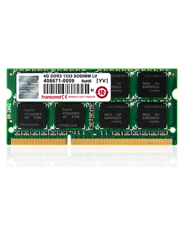 Transcend 4GB DDR3 1333 module de mémoire 4 Go 1 x 8 Go 1333 MHz