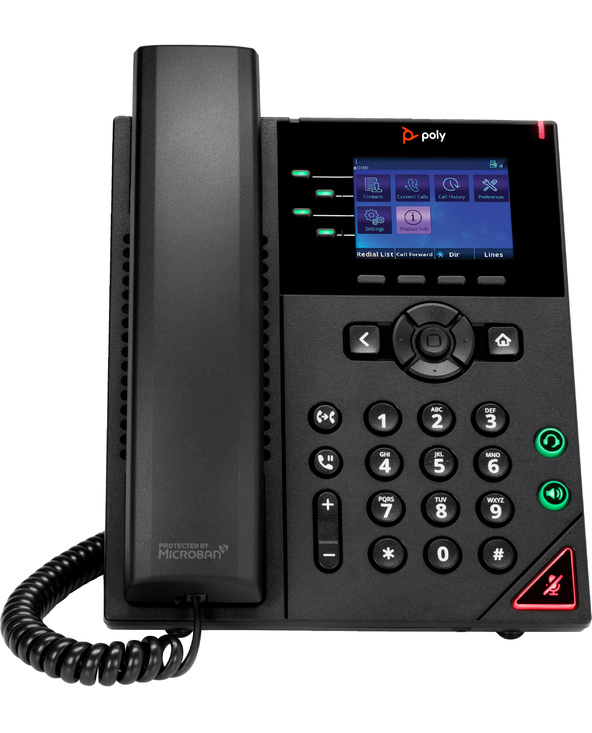 POLY Téléphone IP OBi VVX 250 à 4 lignes et compatible PoE