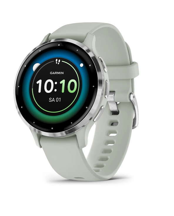 Garmin Venu 3S 3,05 cm (1.2") AMOLED Numérique 390 x 390 pixels Écran tactile Gris, Argent Wifi GPS (satellite)