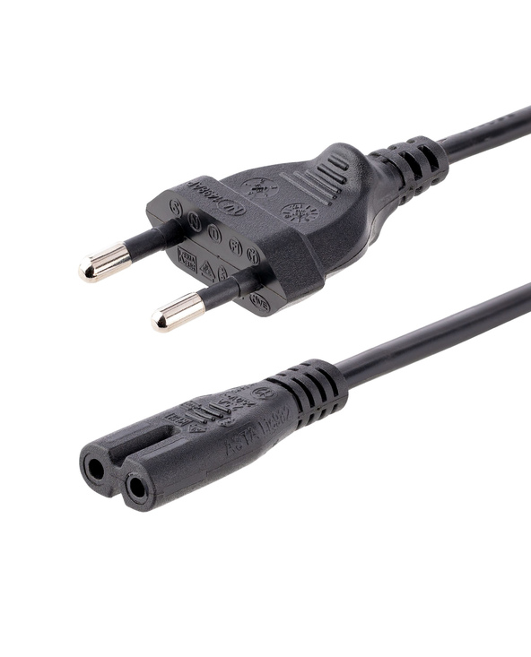StarTech.com Câble d'Alimentation pour Ordinateur Portable de 2m - Prise EU vers Connecteur C7, 2,5A 250WG, 18AWG - Câble d'Alim