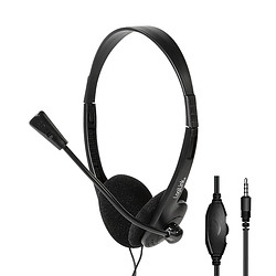 LogiLink HS0055 écouteur/casque Avec fil Arceau Musique/Quotidien Noir