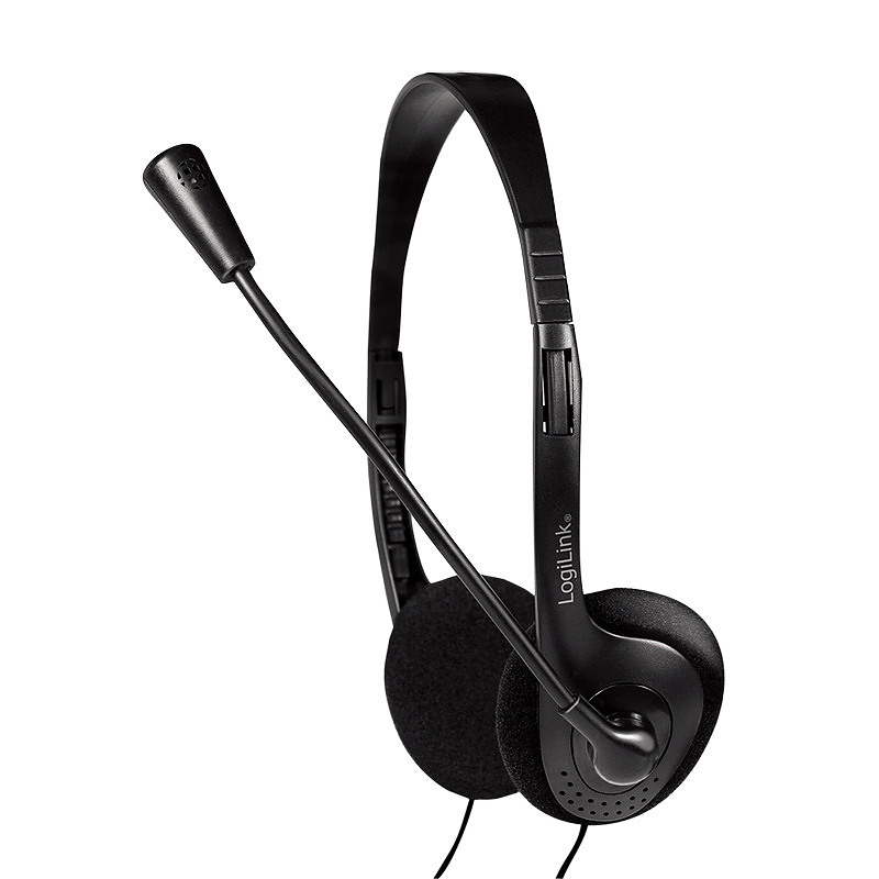 LogiLink HS0052 écouteur/casque Avec fil Arceau Bureau/Centre d'appels Noir