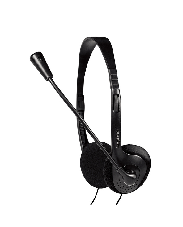 LogiLink HS0052 écouteur/casque Avec fil Arceau Bureau/Centre d'appels Noir