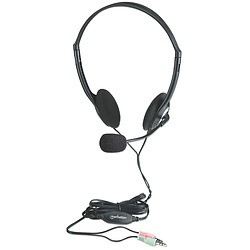 Manhattan 164429 écouteur/casque Avec fil Arceau Appels/Musique Noir, Argent