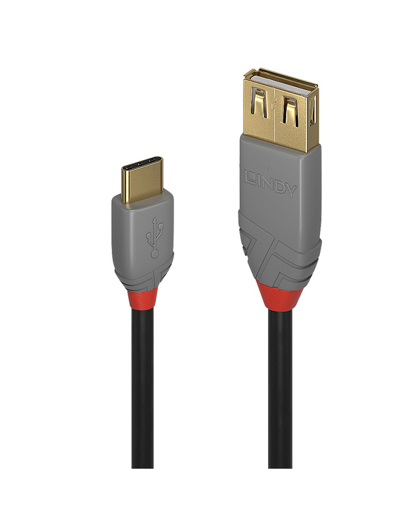 Lindy 36897 câble USB 0,15 m USB 2.0 USB A USB C Noir, Gris