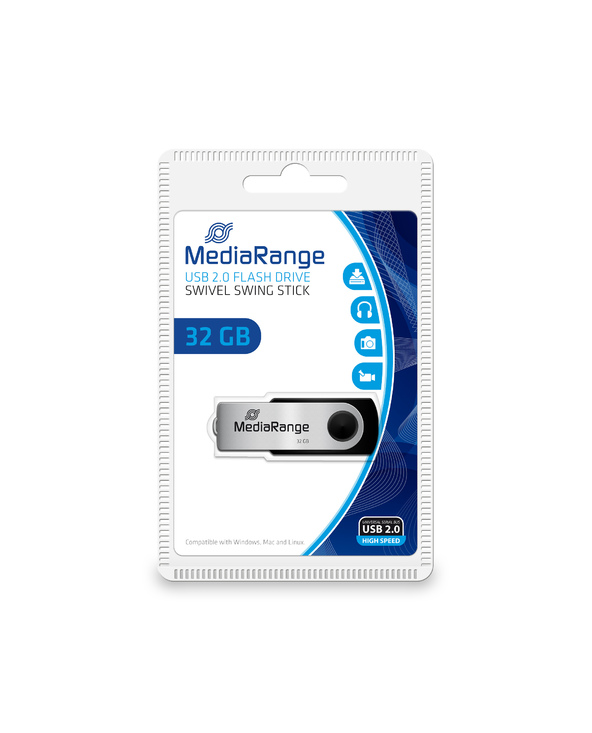 MediaRange MR911 lecteur USB flash 32 Go USB Type-A / Micro-USB 2.0 Noir, Argent