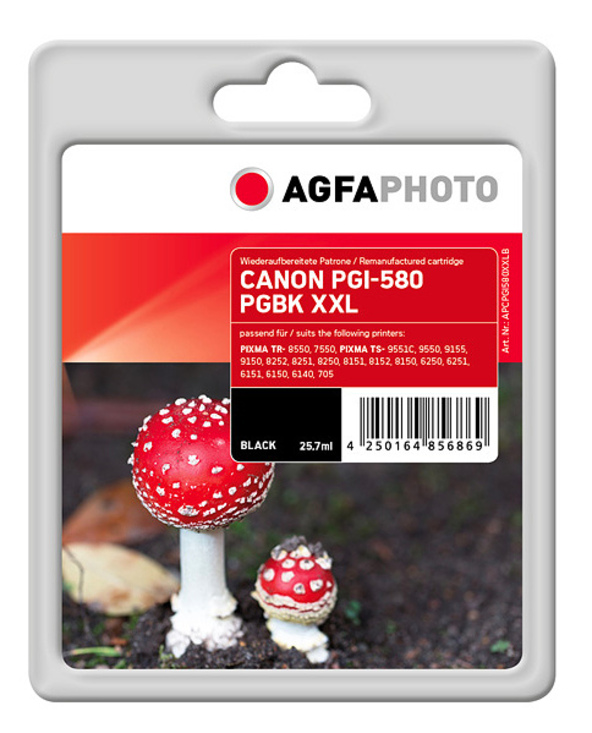 AgfaPhoto APCPGI580XXLB cartouche d'encre 1 pièce(s) Compatible Noir