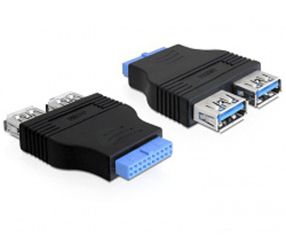 DeLOCK 65324 changeur de genre de câble USB 3.0 19 Pin Buchse Noir