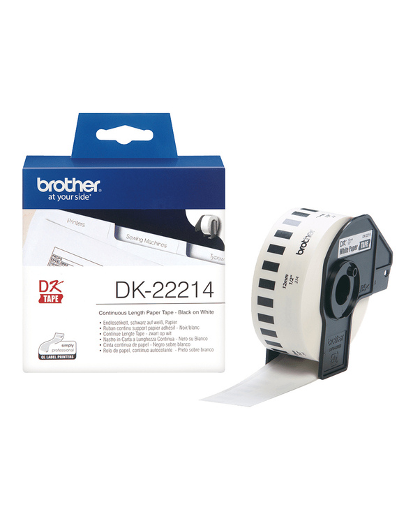 Brother DK-22214 ruban d'étiquette Noir sur blanc