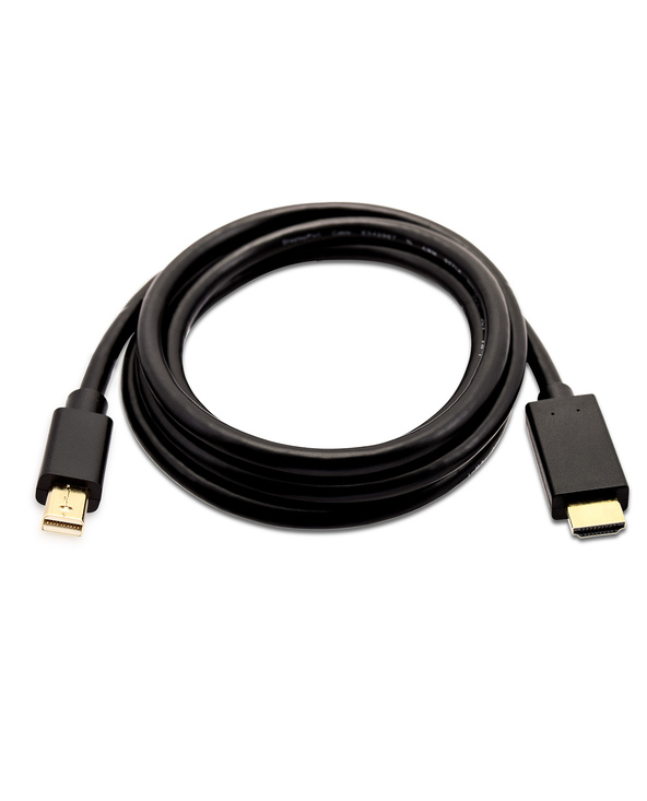 V7 Mini DisplayPort mâle vers HDMI mâle, 2 mètres, 6,6 pieds, unidirectionnel depuis le DisplayPort noir, résolution vidéo Full 