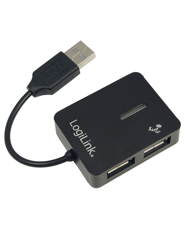 LogiLink USB 2.0 4-Port Hub 480 Mbit/s Noir