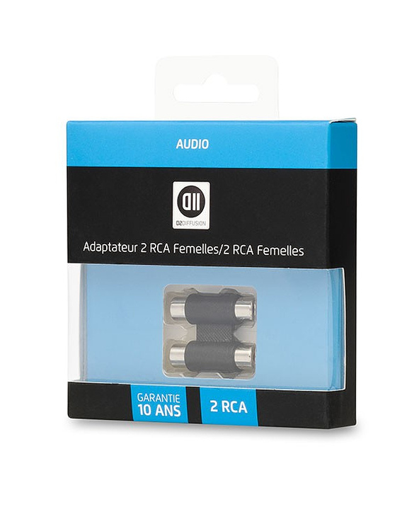D2 Diffusion D2ADPRCA2F changeur de genre de câble 2 x RCA 2 RCA Noir