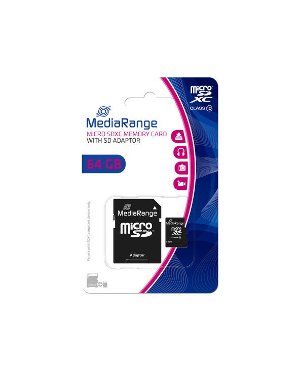 MediaRange MR955 mémoire flash 64 Go MicroSDXC Classe 10