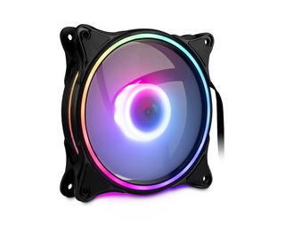 Inter-Tech Argus RS-081 RGB Boitier PC Ventilateur 12 cm Noir, Blanc