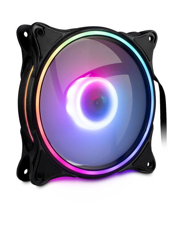 Inter-Tech Argus RS-081 RGB Boitier PC Ventilateur 12 cm Noir, Blanc
