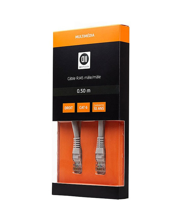 D2 Diffusion D2RJ45D050 câble de réseau Gris 0,5 m Cat6