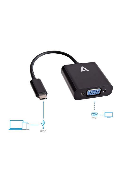 V7 Adaptateur USB-C(m) vers VGA(f) Noir