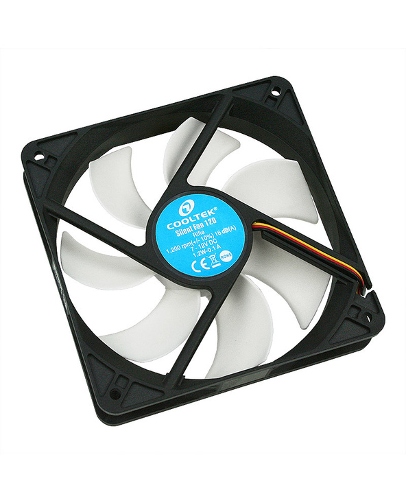 Cooltek Silent Fan 120 Boitier PC Ventilateur 12 cm Noir, Blanc