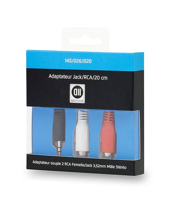 D2 Diffusion D2JKRCAF020 câble audio 0,2 m 3,5mm 2 x RCA Noir