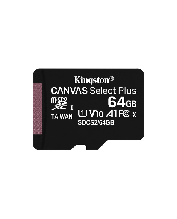 Kingston Technology Carte micSDXC Canvas Select Plus 100R A1 C10 de 64 Go sans ADP