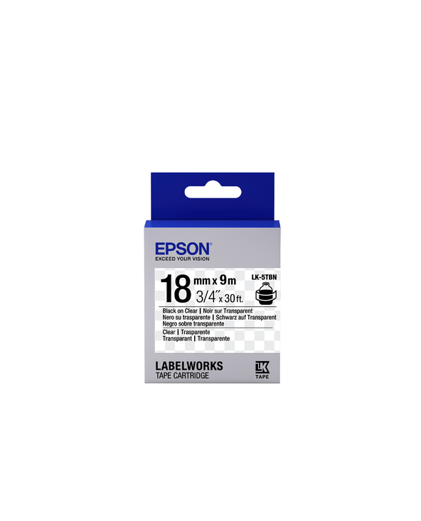 Epson LK-5TBN - Transparent - Noir sur Transparent - 18mmx9m