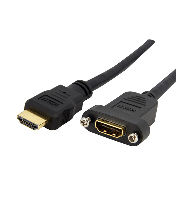 StarTech.com Adaptateur HDMI 1m - Câble HDMI 4K30Hz Haut Débit pour Montage sur Panneau - Bande Passante 10.2 Gbps - HDMI 4K à H