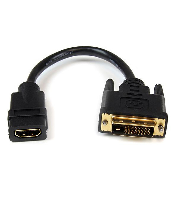 StarTech.com Câble adaptateur vidéo de 20 cm HDMI vers DVI-D - HDMI femelle vers DVI mâle