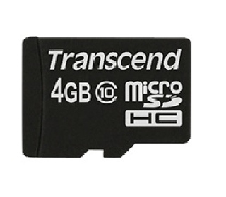 Transcend TS4GUSDC10 mémoire flash 4 Go MicroSDHC NAND Classe 10