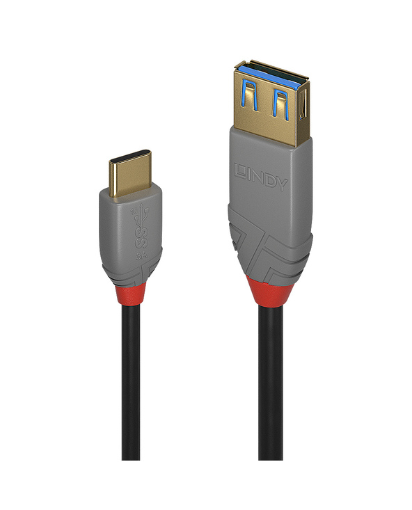 Lindy 36895 câble USB 0,15 m USB 3.2 Gen 2 (3.1 Gen 2) USB C USB A Noir