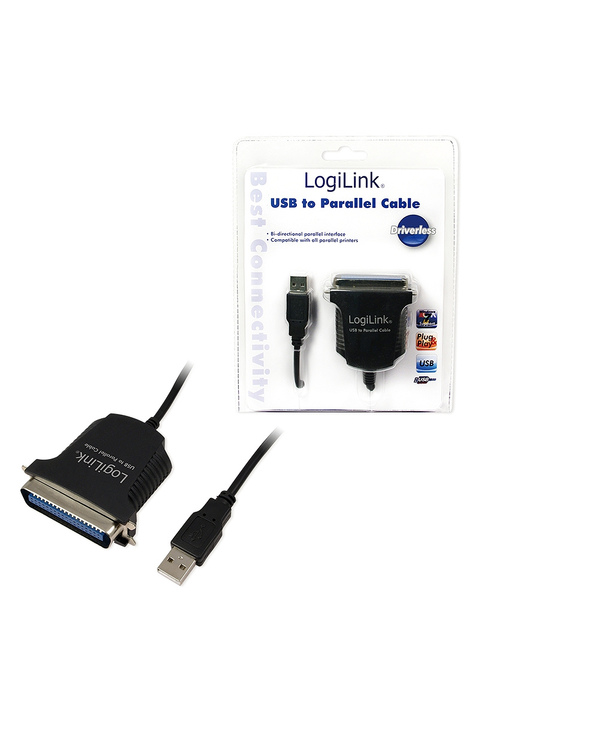 LogiLink AU0003C câble parallèle Noir 1,5 m LogiLink AU0003C câble parallèle Noir 1,5 m
