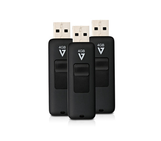 V7 VF24GAR-3PK-3E lecteur USB flash 4 Go USB Type-A 2.0 Noir