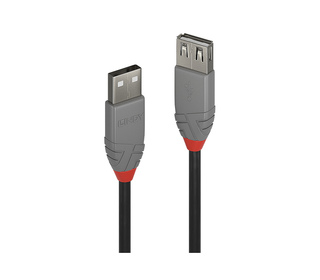 Lindy 36700 câble USB 0,2 m USB 2.0 USB A Noir, Gris