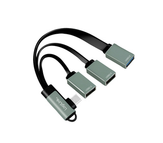 LogiLink UA0361 hub & concentrateur USB 3.2 Gen 1 (3.1 Gen 1) Type-C 5000 Mbit/s Argent