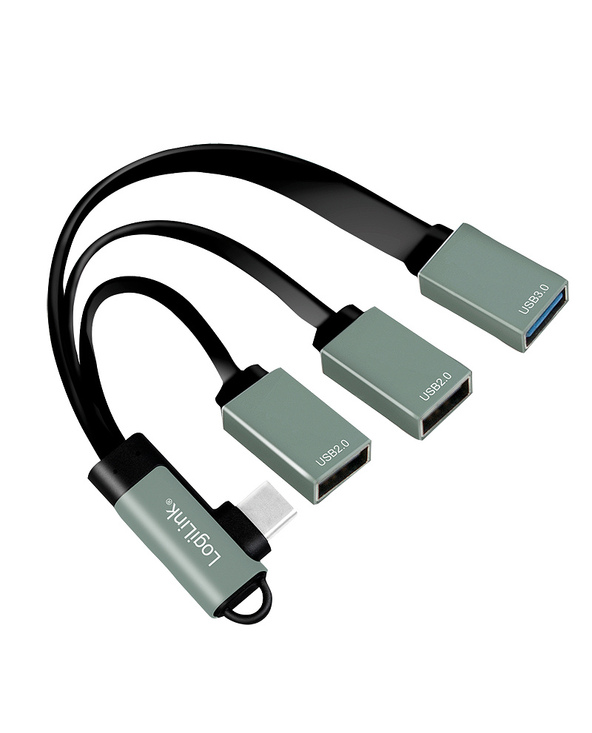 LogiLink UA0361 hub & concentrateur USB 3.2 Gen 1 (3.1 Gen 1) Type-C 5000 Mbit/s Argent