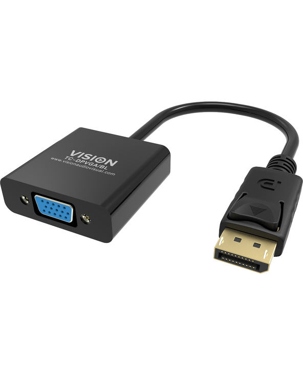 Vision TC-DPVGA/BL câble vidéo et adaptateur DisplayPort VGA (D-Sub) Noir