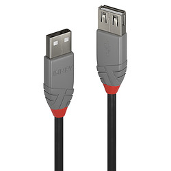 Lindy 36703 câble USB 2 m USB 2.0 USB A Noir, Gris