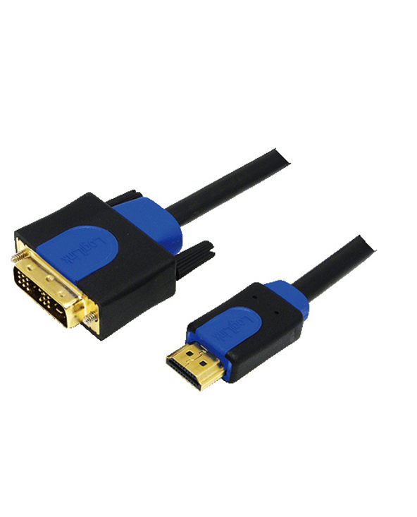 LogiLink CHB3102 câble vidéo et adaptateur 2 m HDMI DVI-D Noir, Bleu