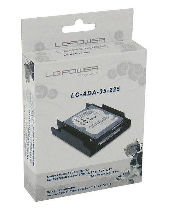 LC-Power LC-ADA-35-225 Obturateur de baie de lecteur 2,5/3,5" Panneau de façade Noir
