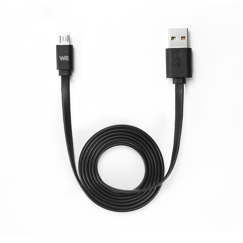 WE WEUSBMICROPLREV100N câble USB 1 m USB 2.0 USB A Micro-USB B Noir