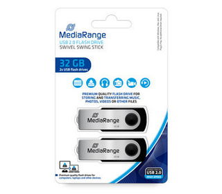 MediaRange MR911-2 lecteur USB flash 32 Go USB Type-A 2.0 Noir, Argent