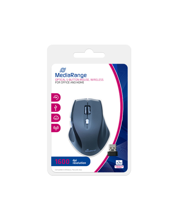 MediaRange MROS203 souris Bureau Droitier RF sans fil Optique 1600 DPI