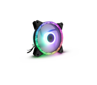 Inter-Tech RS-071 RGB Boitier PC Ventilateur 12 cm Noir, Blanc