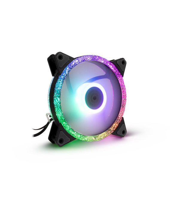 Inter-Tech RS-071 RGB Boitier PC Ventilateur 12 cm Noir, Blanc