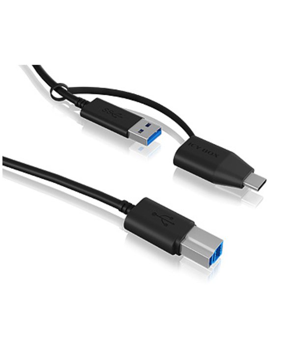 ICY BOX IB-CB032 câble USB 1 m USB 3.2 Gen 1 (3.1 Gen 1) USB B USB A Noir